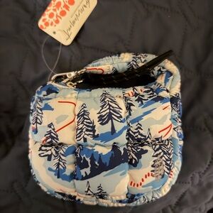 Vera Bradley Quilted Pouch with Blue and White Winter Design